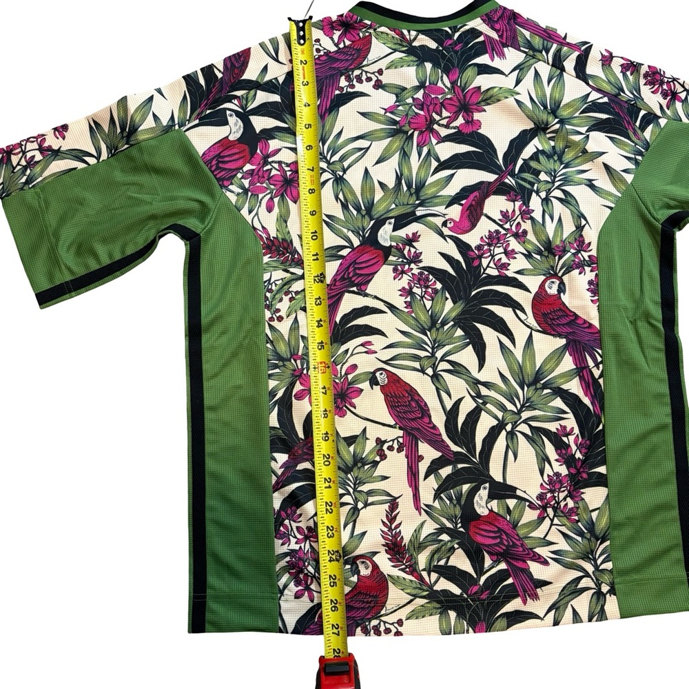 NWT adidas Women's x FARM Rio Premium T-Shirt Green/White/Pink Sz M - Picture 3 of 10
